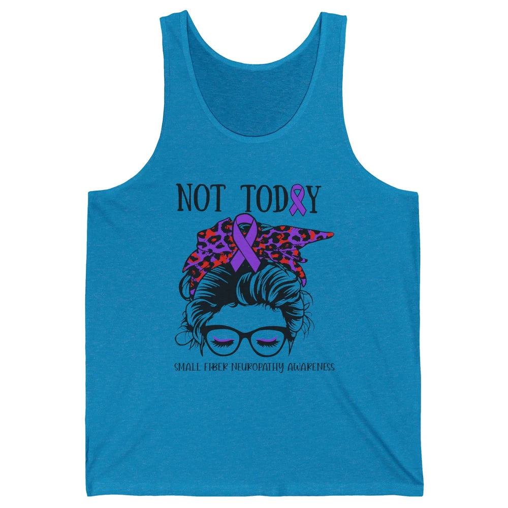 Small Fiber Neuropathy Awareness Ribbon Messy Bun Not Today Unisex Jersey Tank