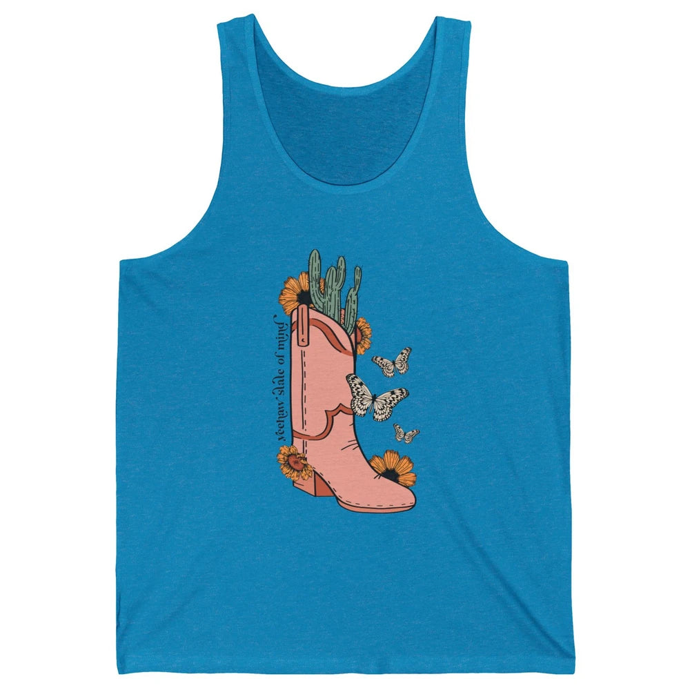 Yeehaw State of Mind Western Cowgirl Boot Desert Sunflower Unisex Jersey Tank