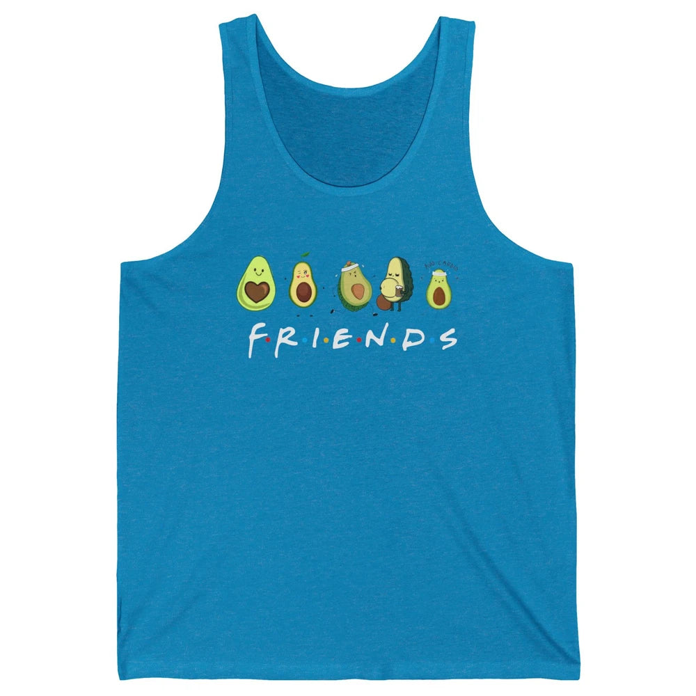 Avocado Friends Funny Avocado Running Drinking Avocado Lover Unisex Jersey Tank