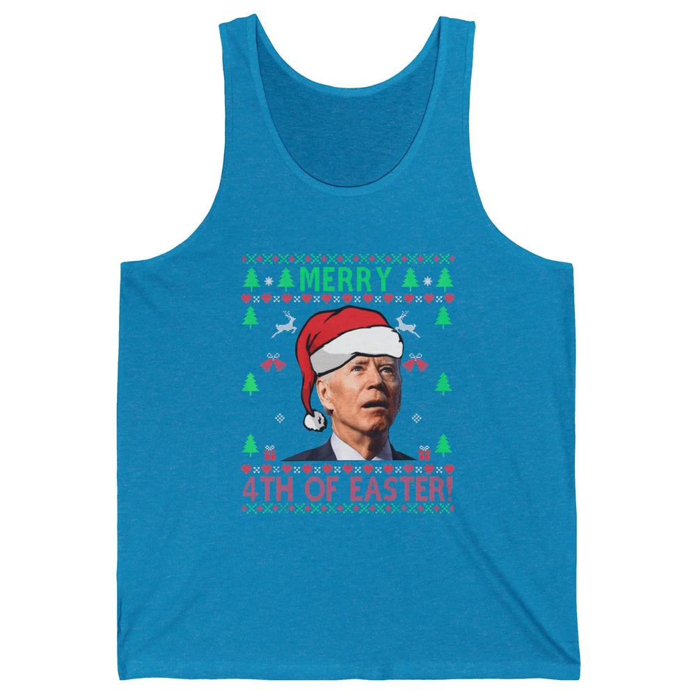 Funny Joe Biden Merry 4th Of Easter Christmas Anti Liberals Unisex Jersey Tank