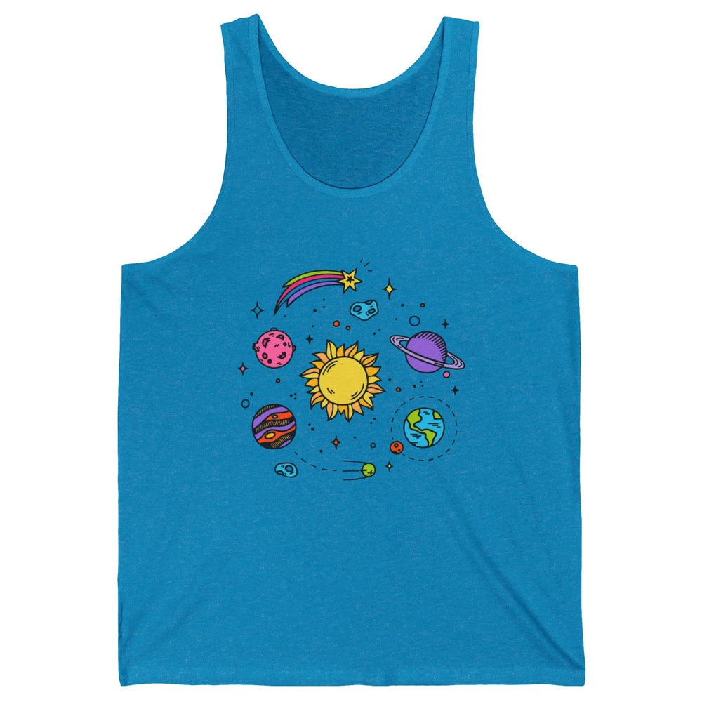 Solar System Space Galaxy Outer Space Astrology Astronauts Unisex Jersey Tank