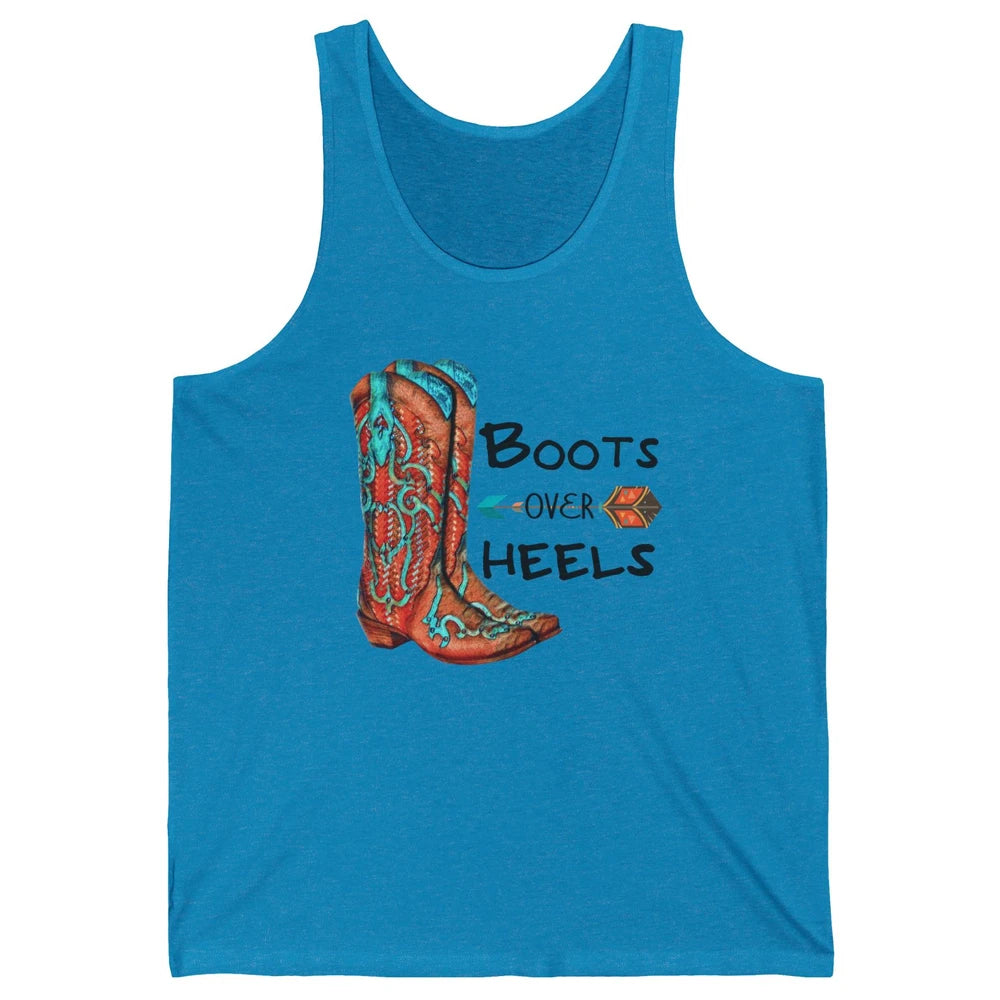 Western Cowgirl Boots Over Heels Cowboy Boots Country Girl Unisex Jersey Tank