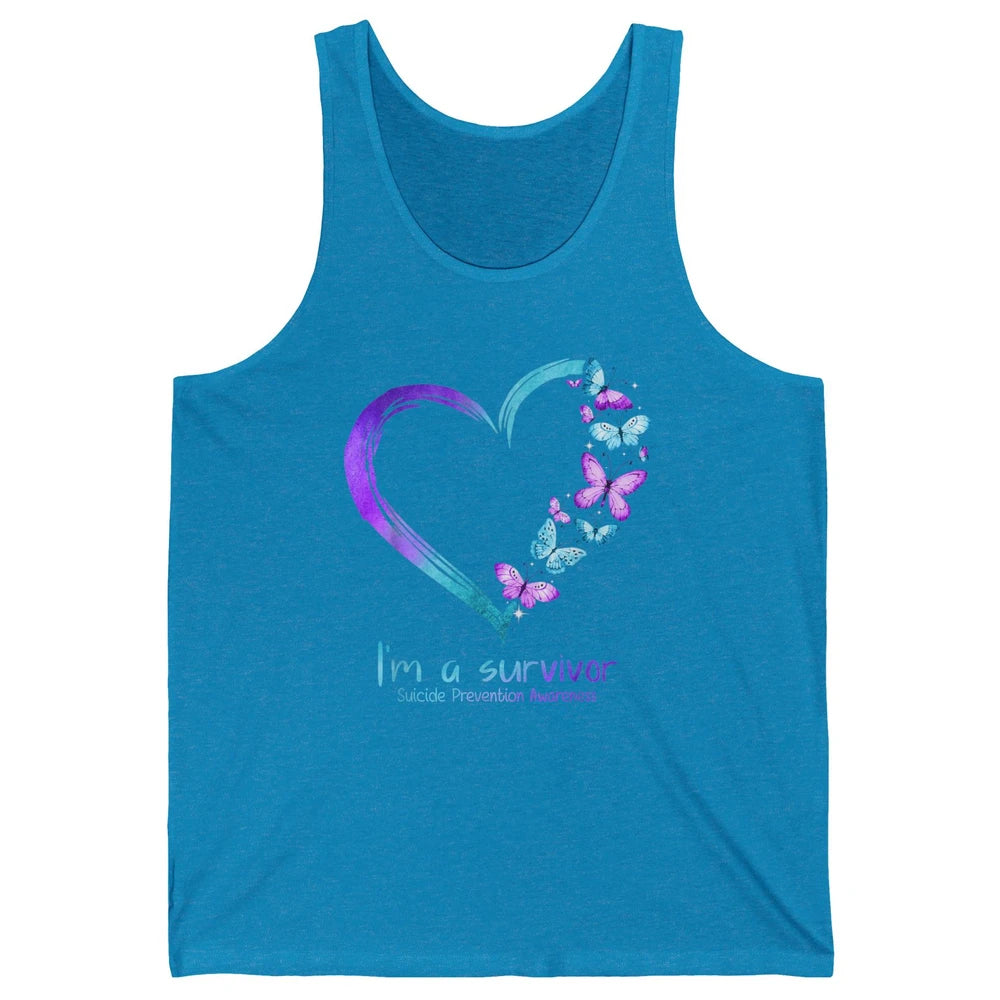 Butterfly Heart Im Survivor Suicide Prevention Awareness Unisex Jersey Tank