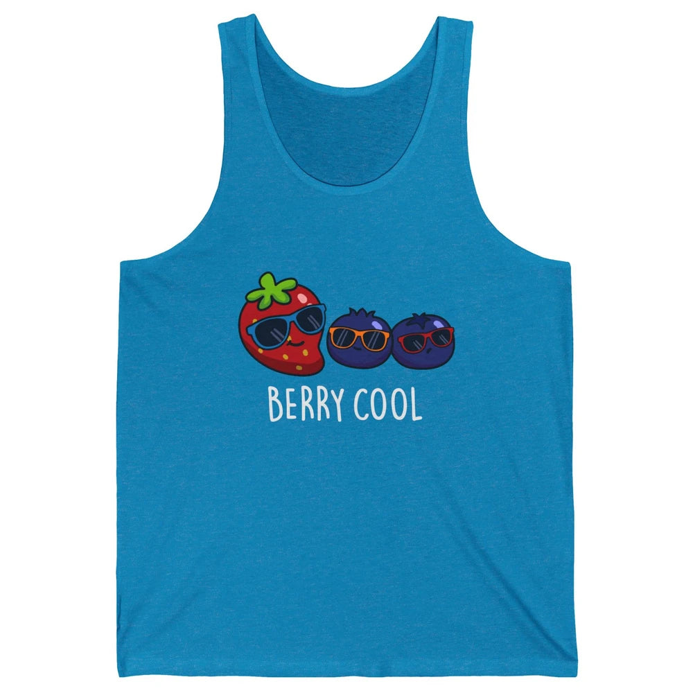 Berry Cool Funny Strawberry Pun Best Friend Summer Retro Unisex Jersey Tank