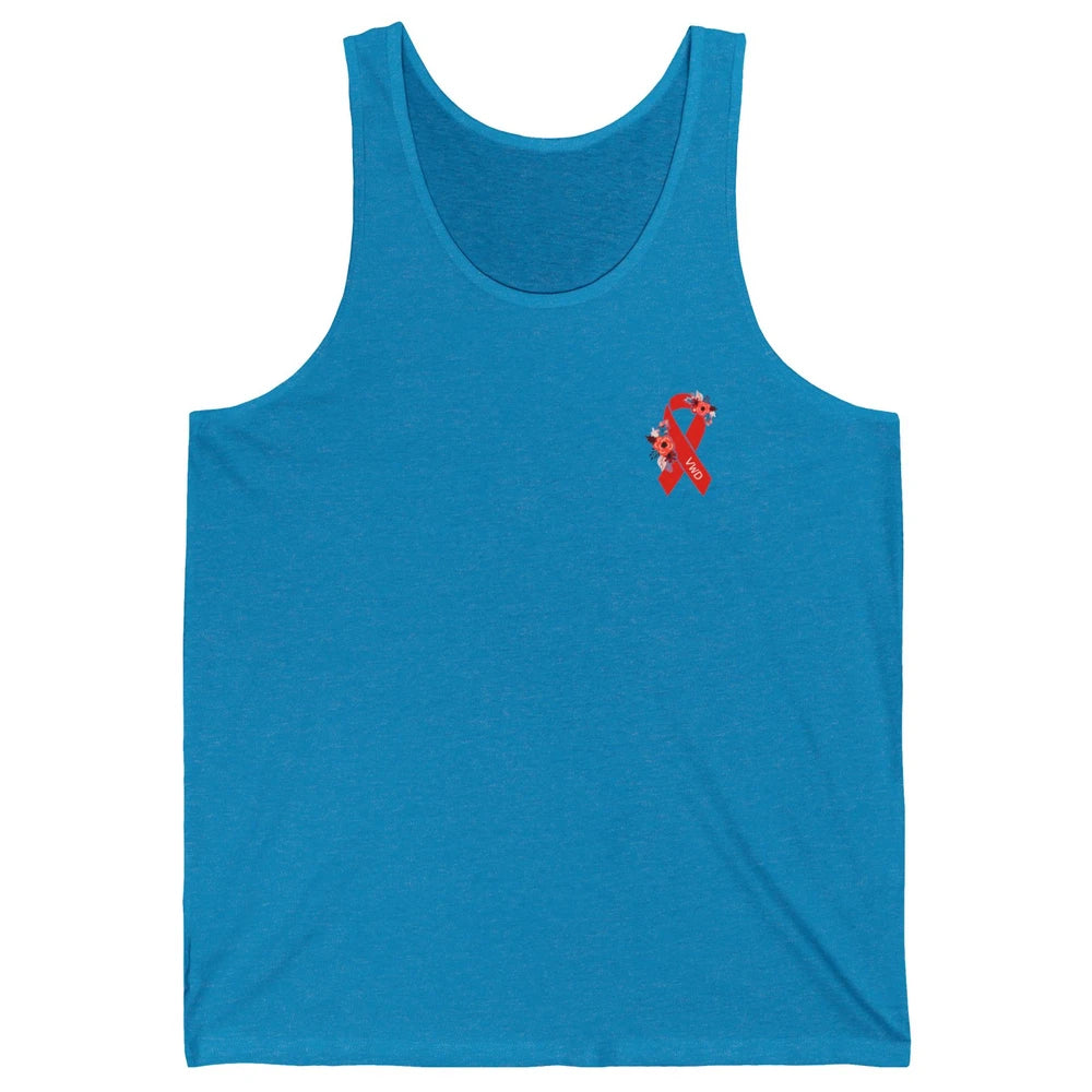 Von Willebrand Disease Awareness VWD Floral Red Ribbon Unisex Jersey Tank