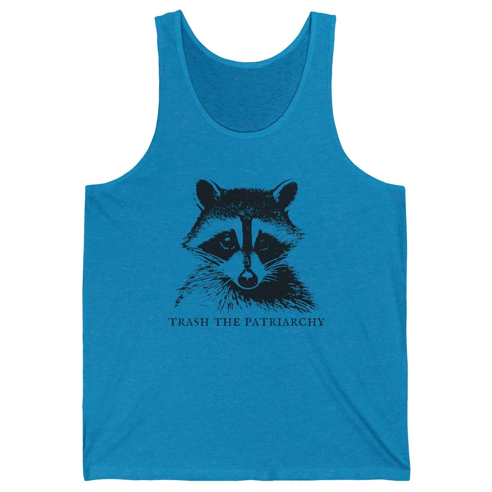 Trash The Patriarchy Funny Raccoon Leftist Feminist Democrat Unisex Jersey Tank