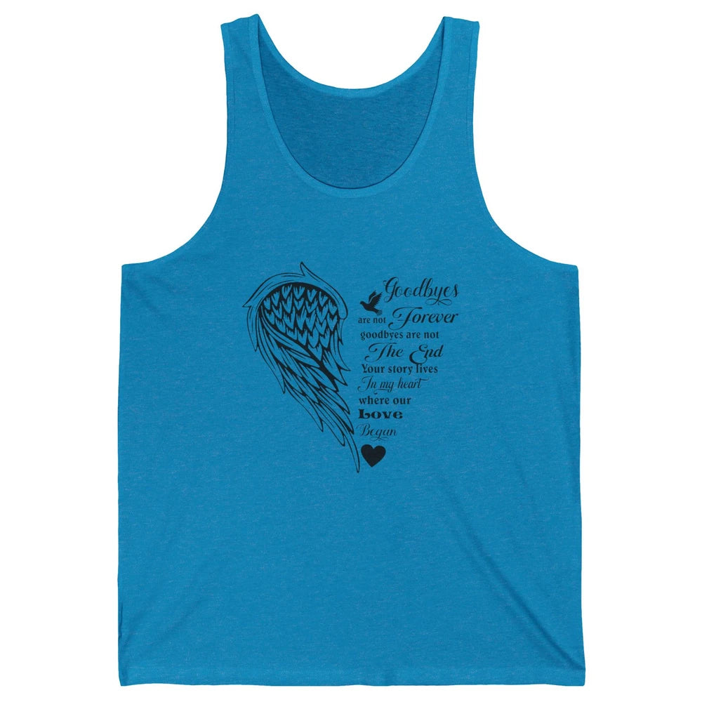 Angel Wing Cardinals Goodbyes Are Not The End Loving Memory Unisex Jersey Tank