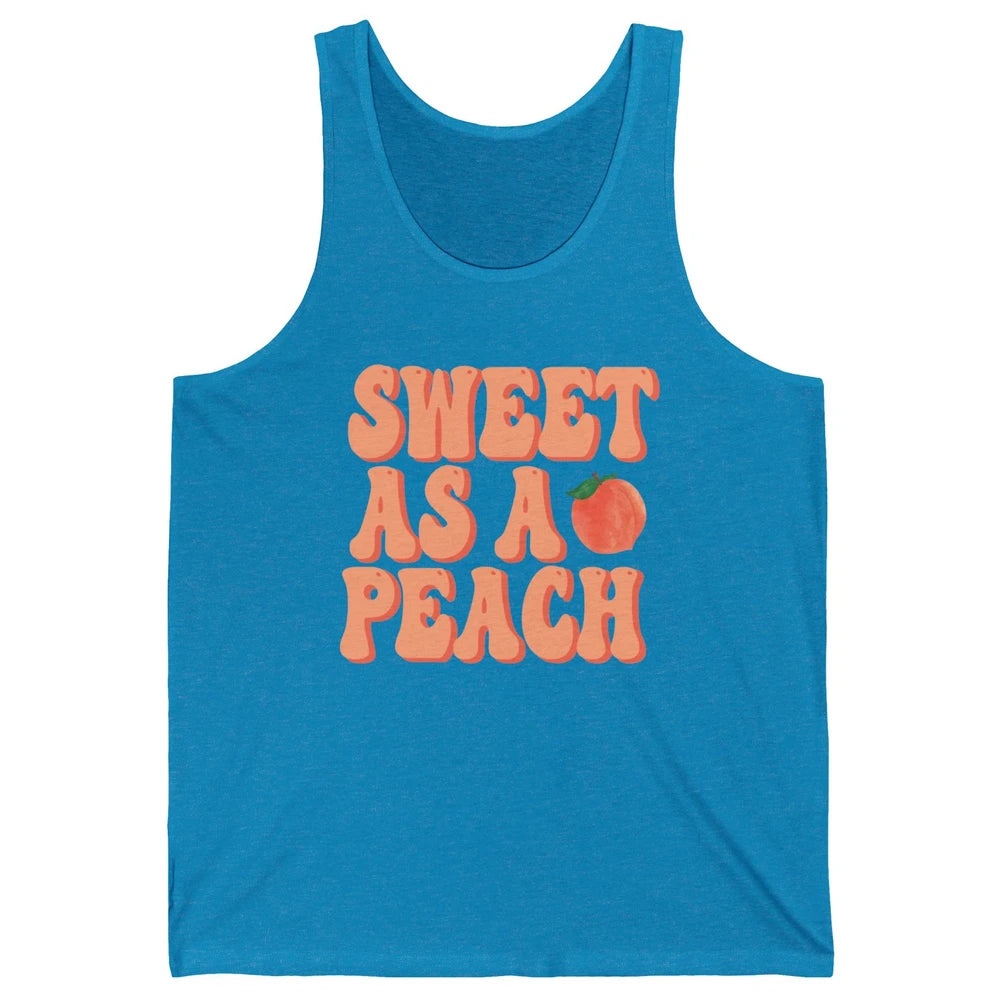 Sweet As A Peach Retro 70s Peachy Summer Fruit Peach Lovers Unisex Jersey Tank