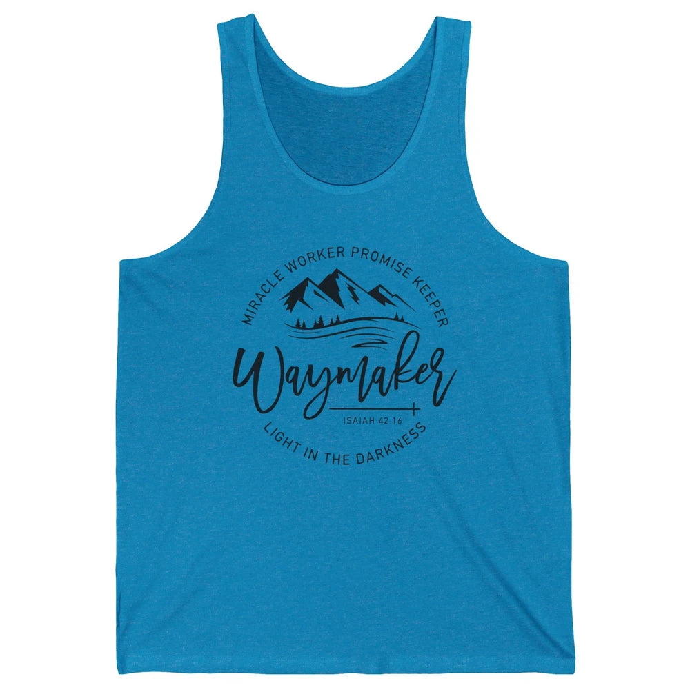 Waymaker Miracle Worker Light In The Darkness Bible Verse Unisex Jersey Tank