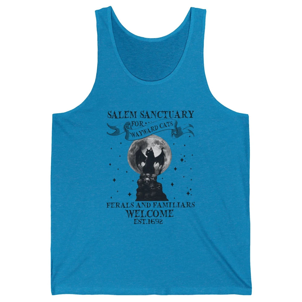 Witch Cat Salem Sanctuary Witch City Halloween Gothic Cat Unisex Jersey Tank