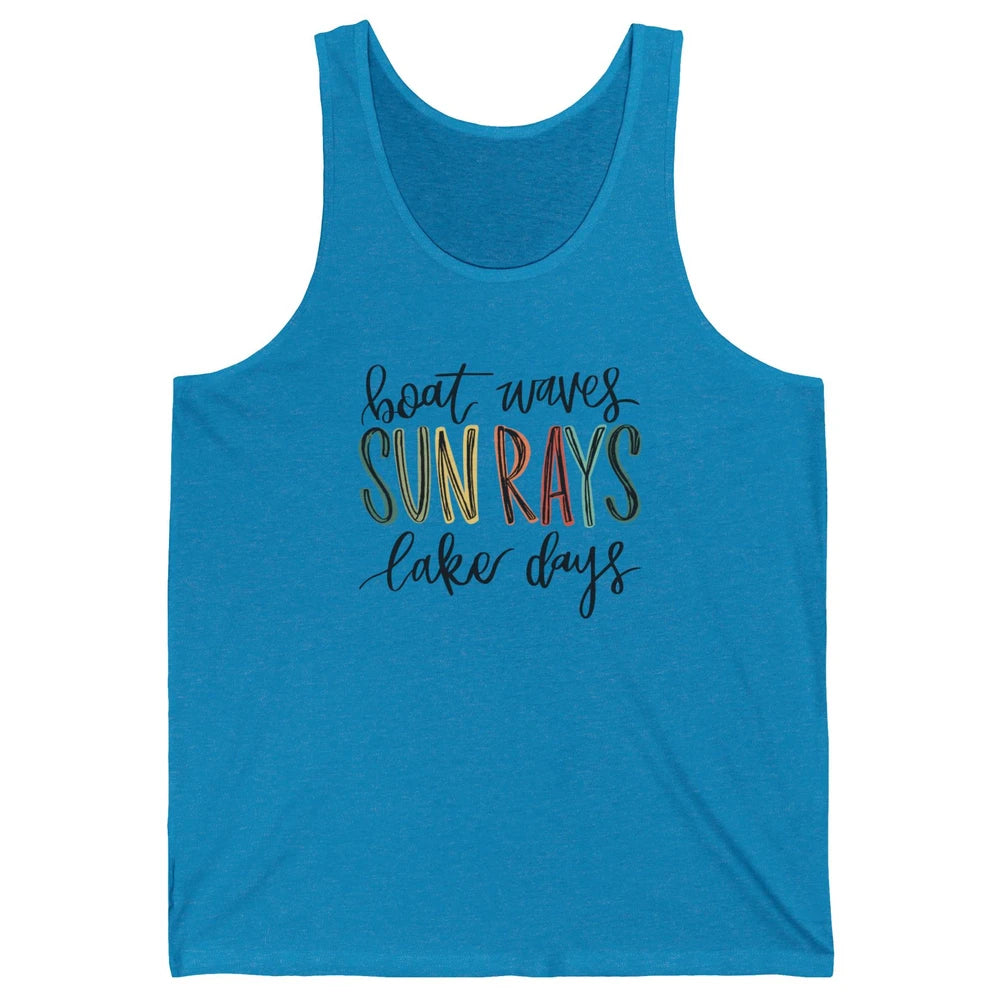 Boat Waves Sun Rays Ain't Nothing Like Lake Days Lake Life Unisex Jersey Tank