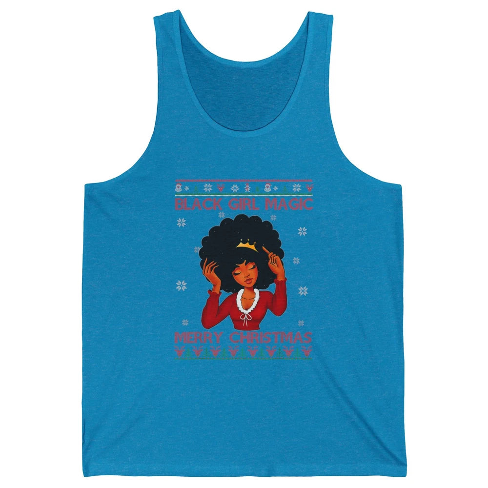 Ugly African Girl American Melanin Christmas Santa Hat Afro Unisex Jersey Tank