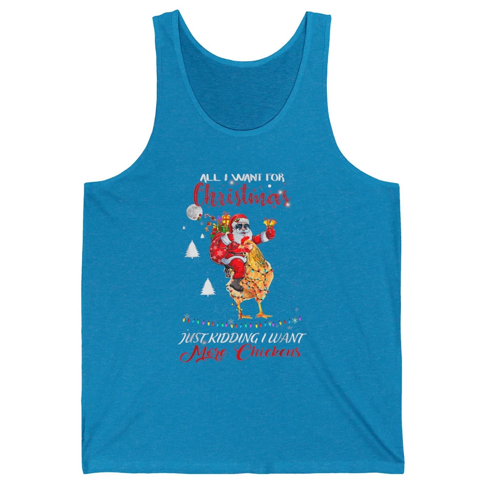 Merry Christmas Funny Santa Claus Riding Chicken Xmas Vibes Unisex Jersey Tank