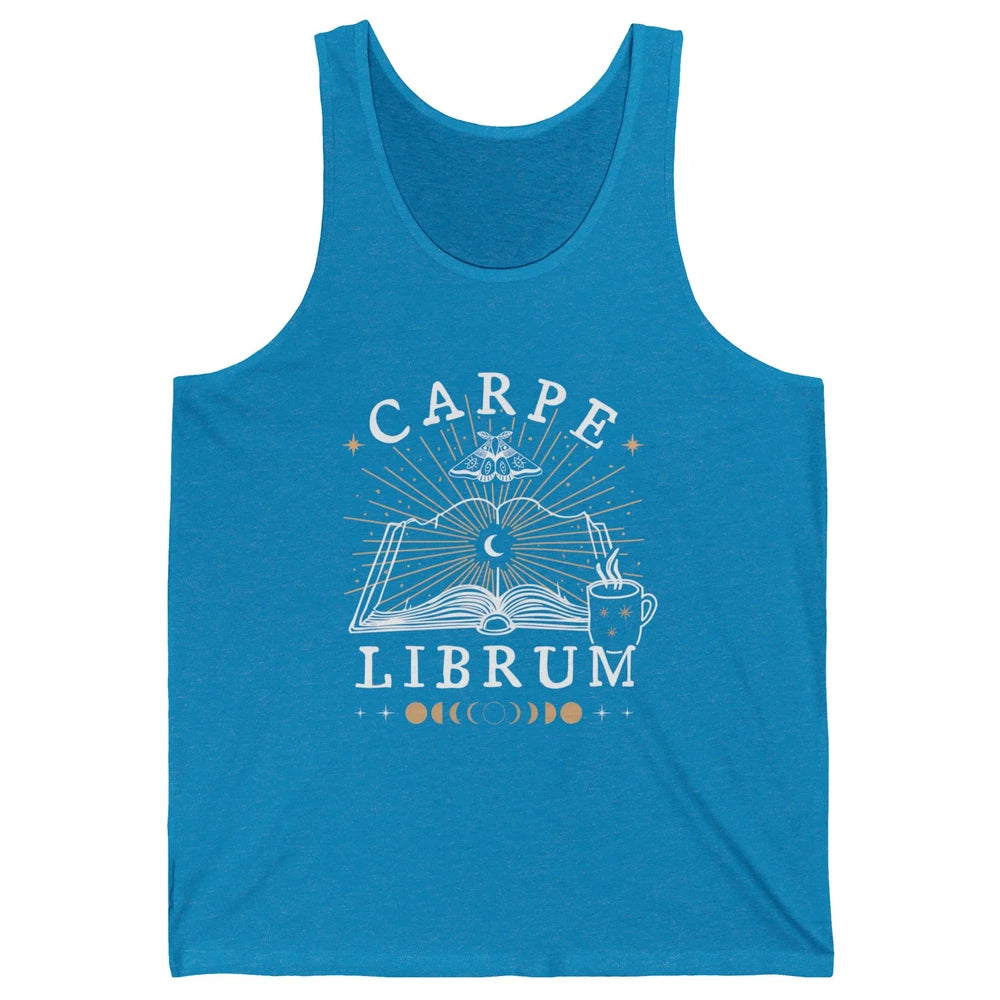 Carpe Librum Dark Academia Aesthetic Moth Book Witchy Gothic Unisex Jersey Tank