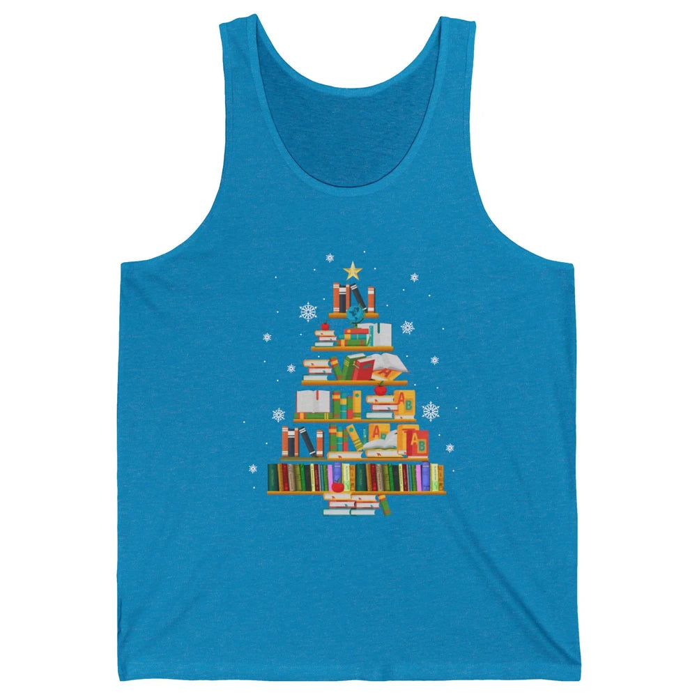 Funny Book Christmas Tree Book Reading Lovers Chritmas Gift Unisex Jersey Tank