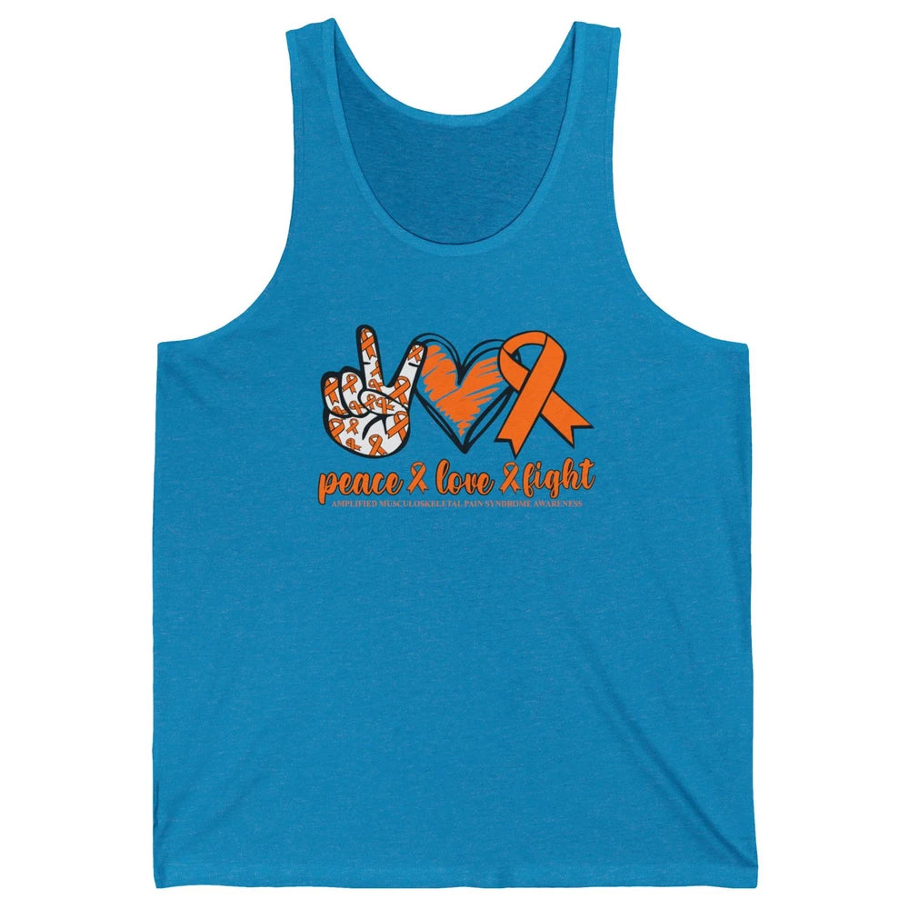 Amplified Musculoskeletal Pain Syndrome Peace Love Fight Unisex Jersey Tank