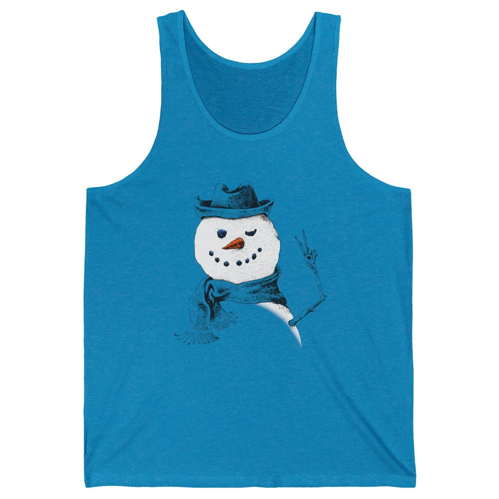 Snowman Peace Sign Christmas Snow Frosty Winter Xmas Gift Unisex Jersey Tank