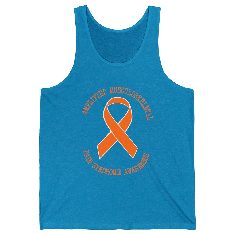 Amplified Musculoskeletal Pain Syndrome AMPS Orange Ribbon Unisex Jersey Tank