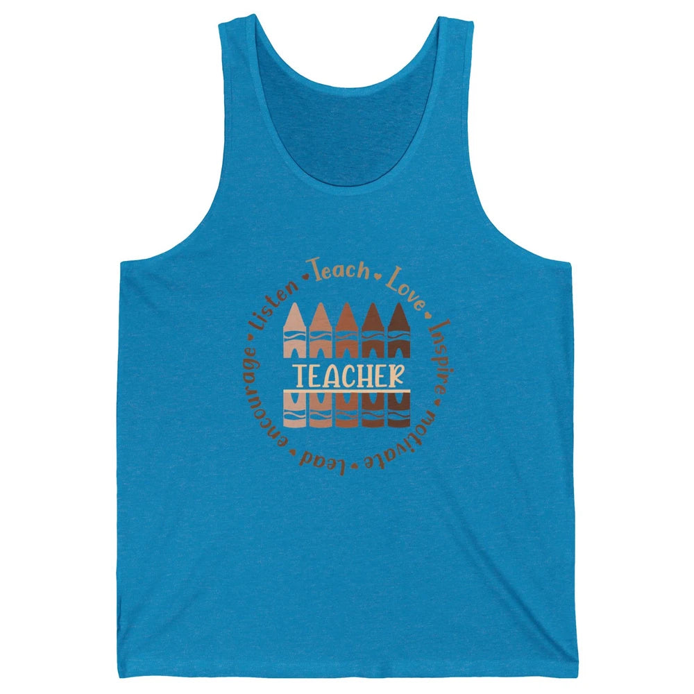 Teach Love Inspire African American Teacher Black Teacher Unisex Jersey Tank