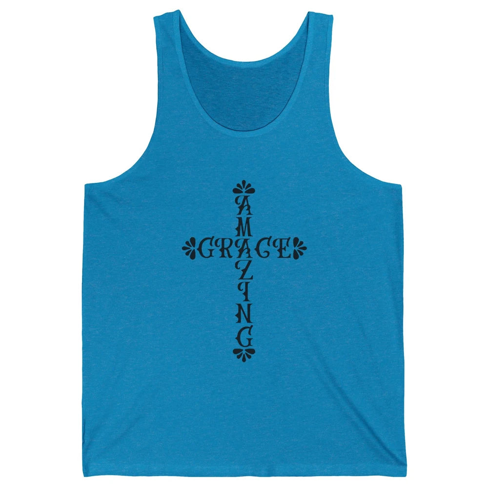 Amazing Grace Jesus Cross God Lovers Christian Religious Unisex Jersey Tank