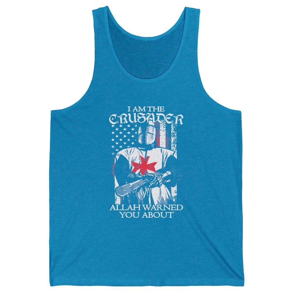 US Flag Knight Templar I'm Crusader Allah Warned You About Unisex Jersey Tank