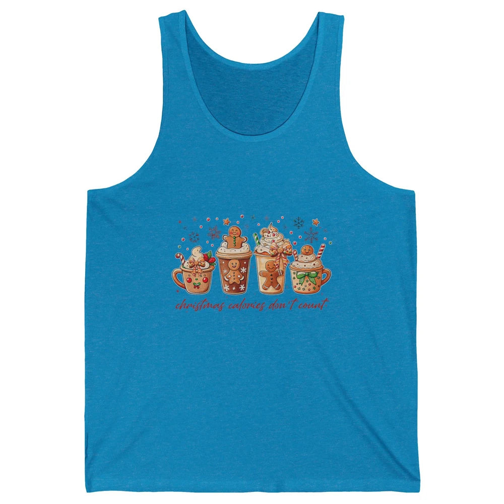 Christmas Calories Not Count Funny Gingerbread Coquette Coffee Xmas Unisex Jersey Tank