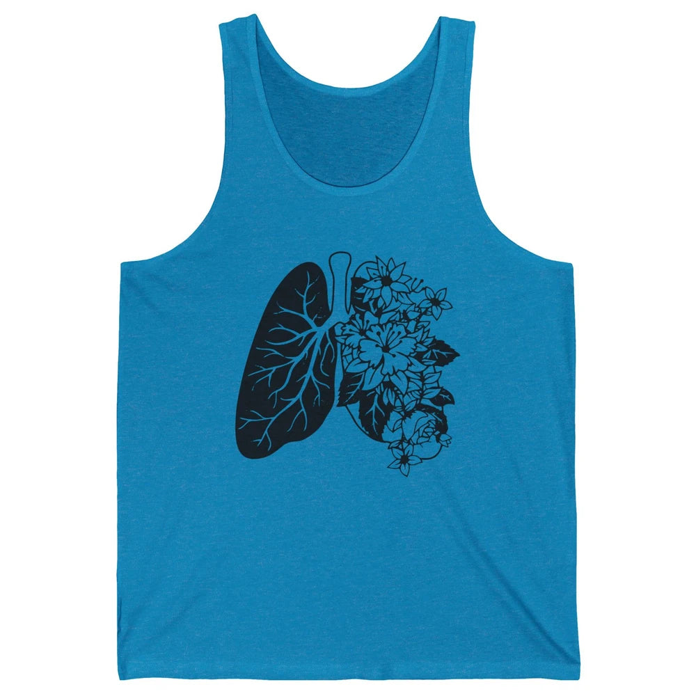 Anatomical Lungs Floral Breathe Respiratory Therapy RT Unisex Jersey Tank