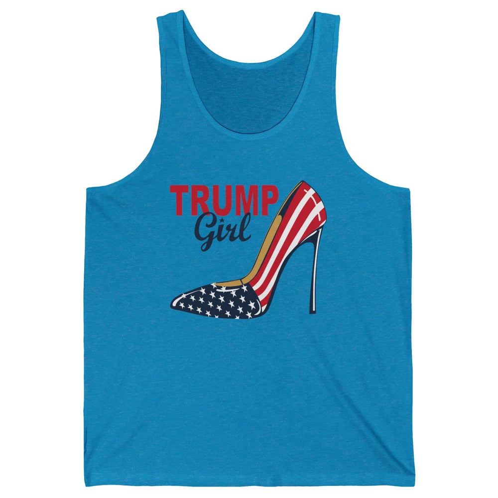 Trump Girl American Flag High Heels Republican Trump Support Unisex Jersey Tank