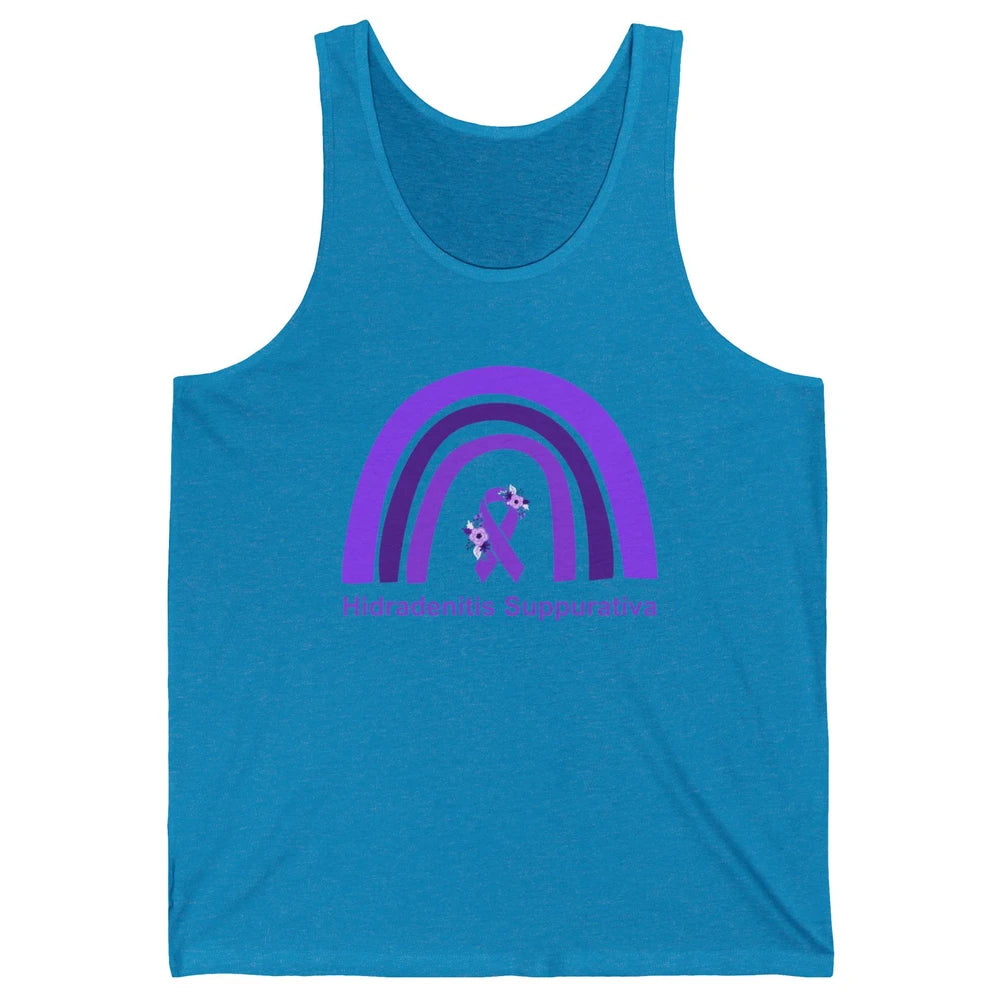 Small Fiber Neuropathy Awareness Floral Purple Rainbow Unisex Jersey Tank