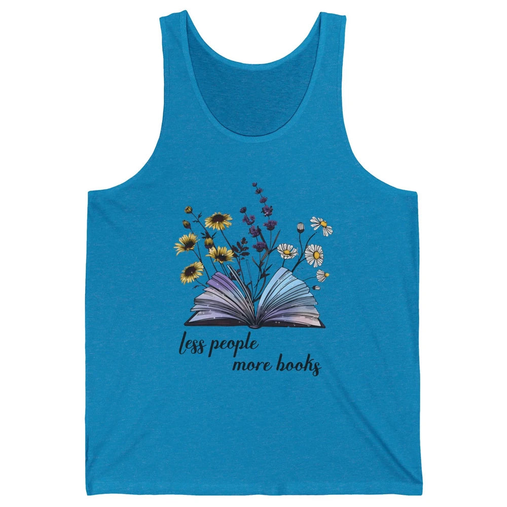 Aesthetic Less People More Books Literature Gothic Reader Unisex Jersey Tank