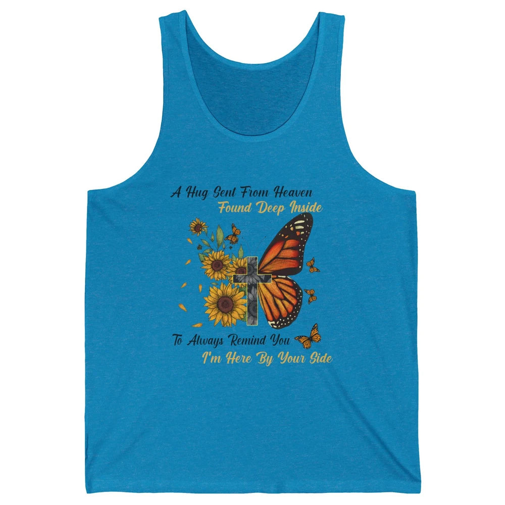 Butterfly Sunflower Jesus Cross Im By Your Side Heaven Angel Unisex Jersey Tank