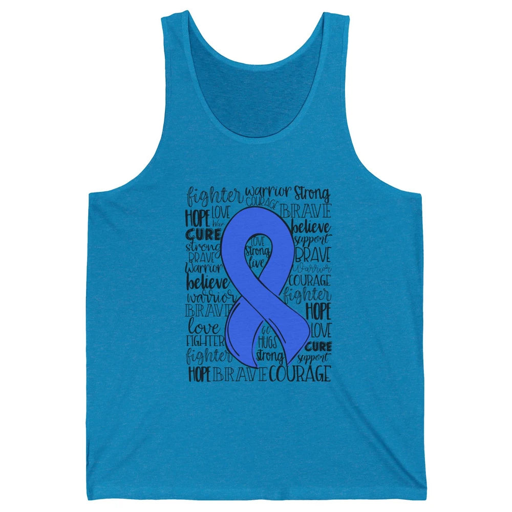 Syringomyelia Awareness Blue Ribbon Hope Love Cure Unisex Jersey Tank