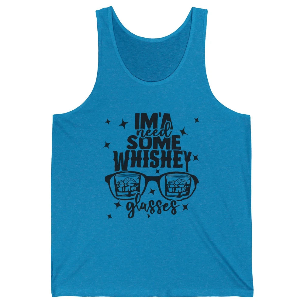 Whiskey Glasses Drink Whiskey See World Through Wine Glasses Unisex Jersey Tank