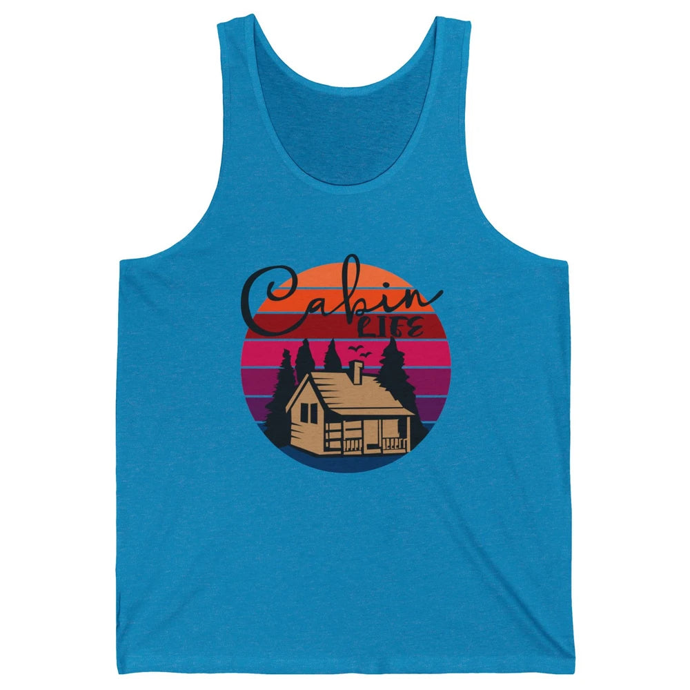 Cabin Life Vintage Cabin Camping Northern Lakes Outdoor Life Unisex Jersey Tank