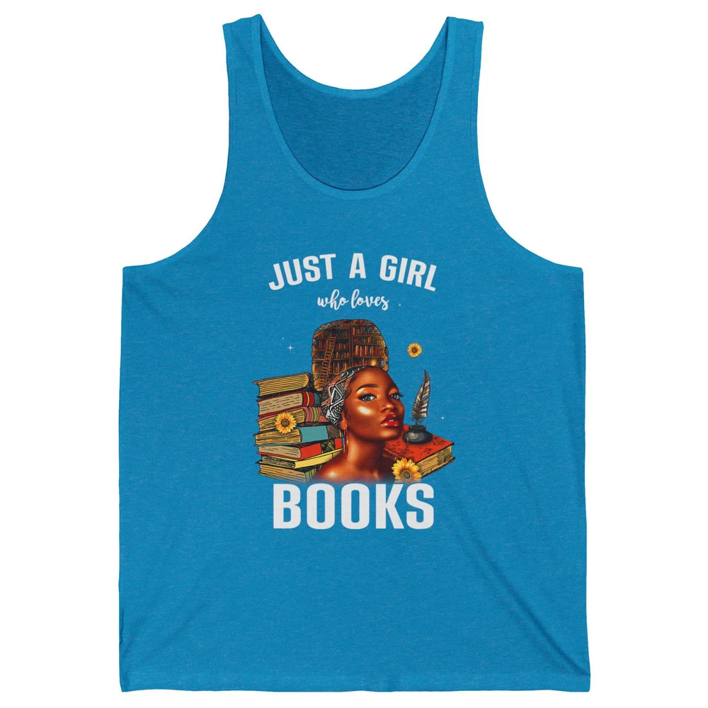 Black Girl Just A Girl Loves Books Magic Librarian Read Book Unisex Jersey Tank