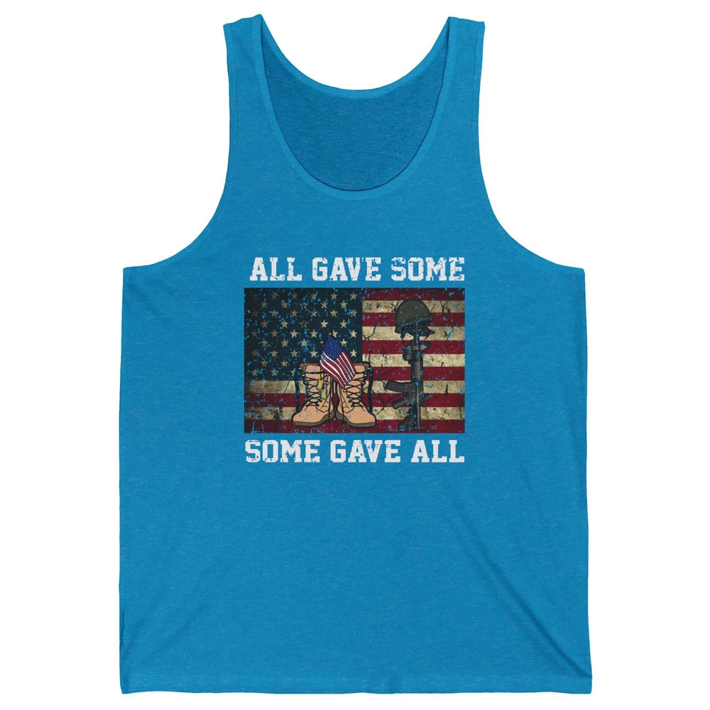 Retro US Veteran All Gave Some Some Gave All Memorial Day Unisex Jersey Tank