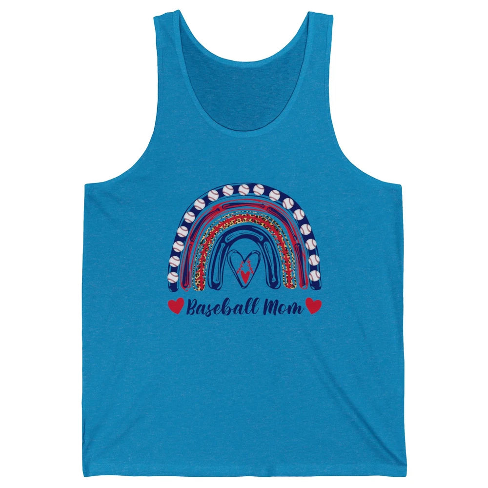 Baseball Mom Leopard Rainbow Proud Baseball Softball Players Unisex Jersey Tank