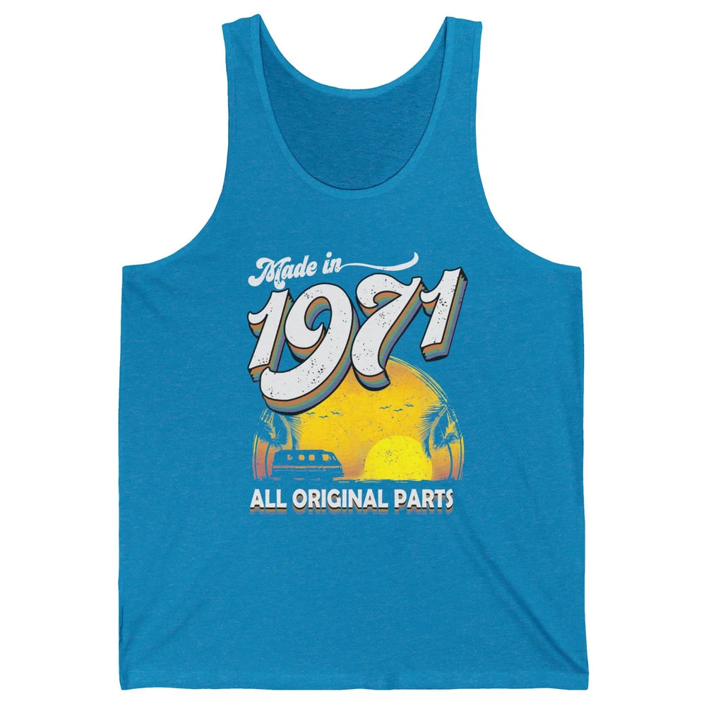 Vintage Born in 1971 All Original Parts 50th Birthday Gift Unisex Jersey Tank