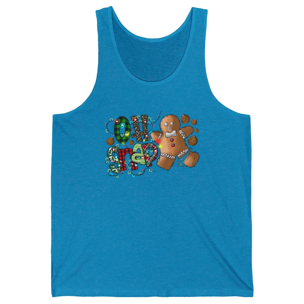 Funny Gingerbread Broken Oh Snap Western Christmas Leopard Unisex Jersey Tank