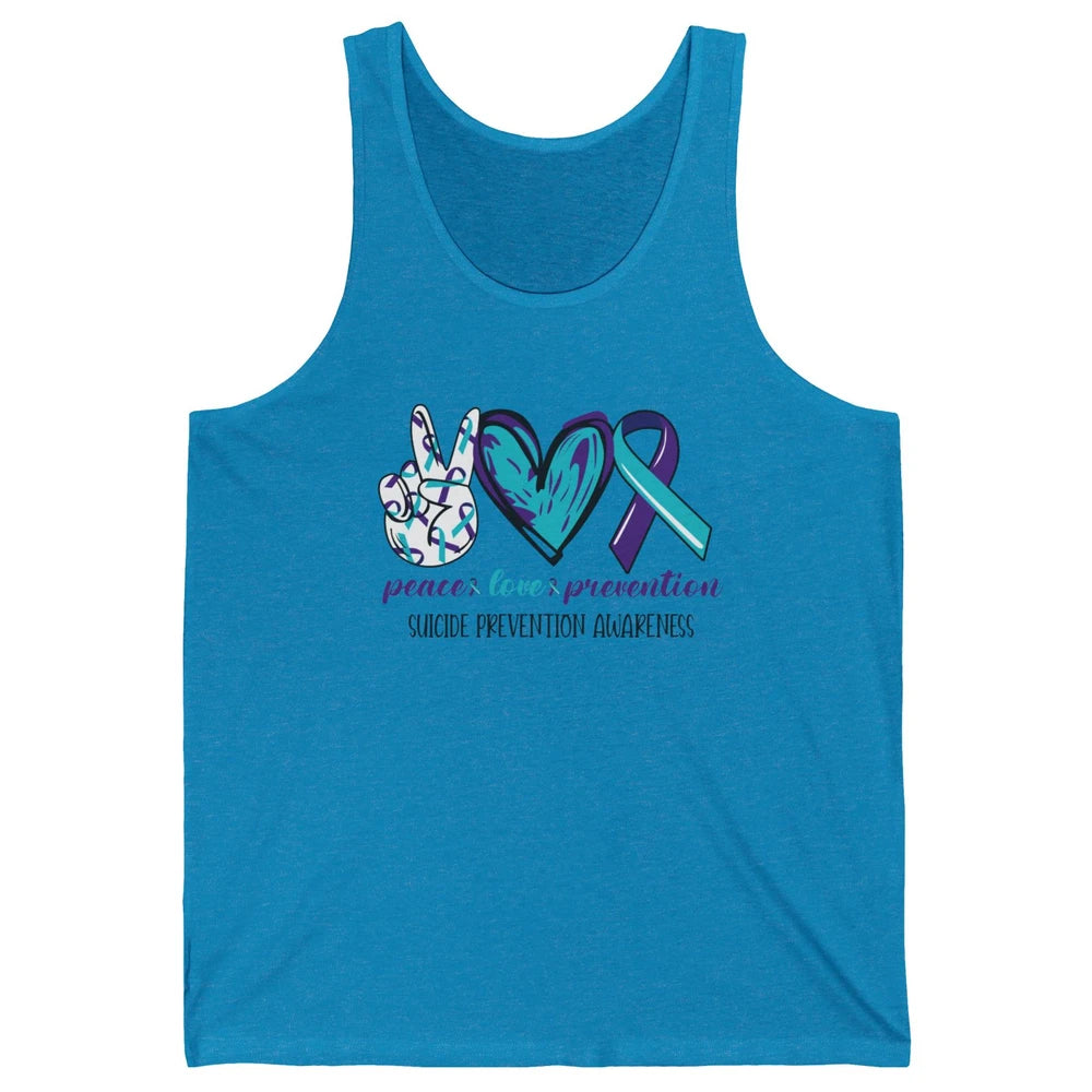 Suicide Prevention Awareness Ribbon Peace Love Prevention Unisex Jersey Tank