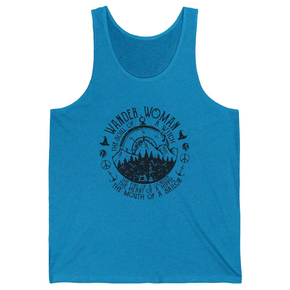 Retro Soul Of A Witch Wander Woman Compass Hiking Camping Unisex Jersey Tank