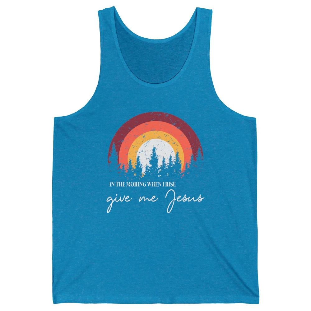 Vintage Mountain When I Rise Give Me Jesus Christian Western Unisex Jersey Tank