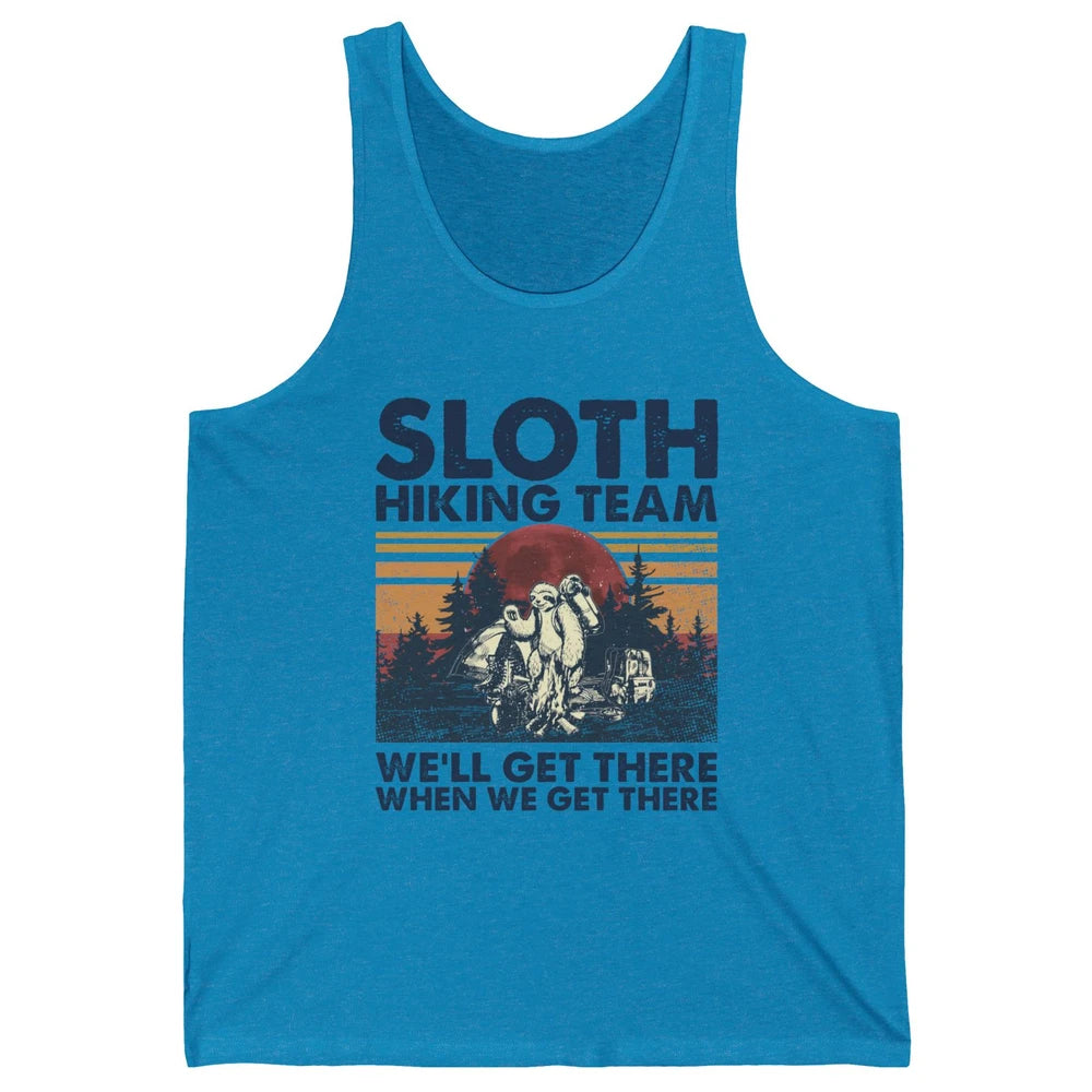 Sloth Hiking Team We'll Get There Vintage Sloth Hiker Hiking Unisex Jersey Tank