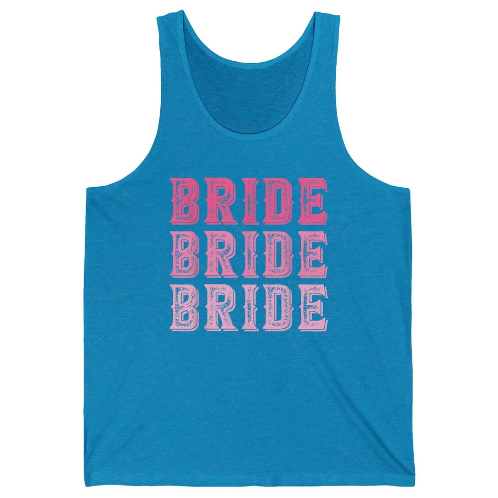 Vintage Cowgirl Bride Rodeo Bachelorette Bridal Engagement Unisex Jersey Tank