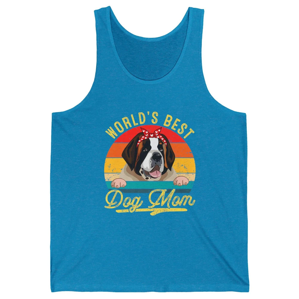 World Best Saint Bernard Dog Mom Funny Sunflower Mothers Day Unisex Jersey Tank