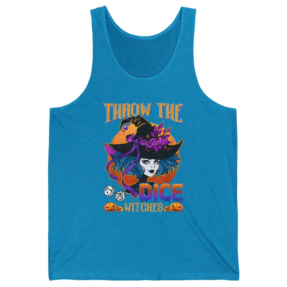 Retro Throw The Dice Witches Bunco Halloween Pumpkin Gothic Unisex Jersey Tank