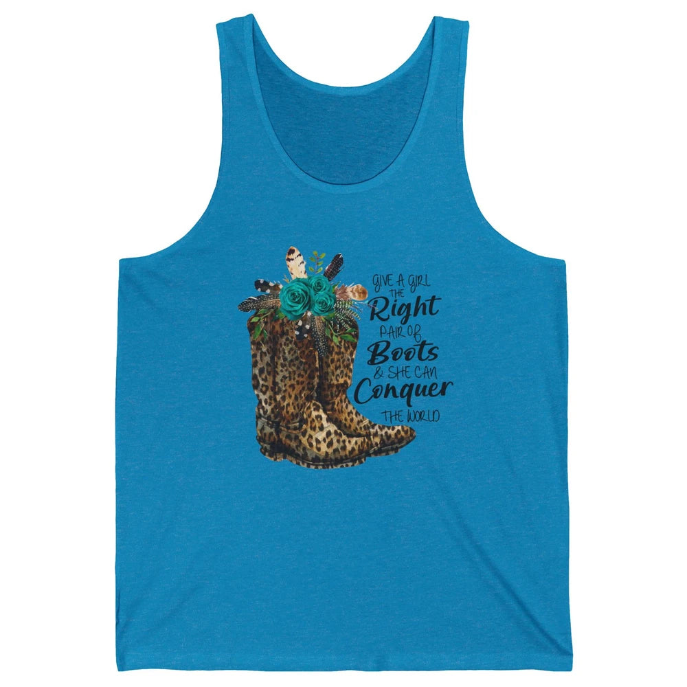 Western Cowgirl Give A Girl Right Pair Of Boots Cowboy Boots Unisex Jersey Tank