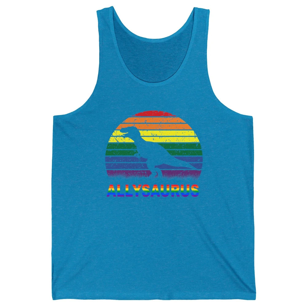 Vintage Allysaurus T-rex Dinosaur LGBT Gay Pride Month Unisex Jersey Tank