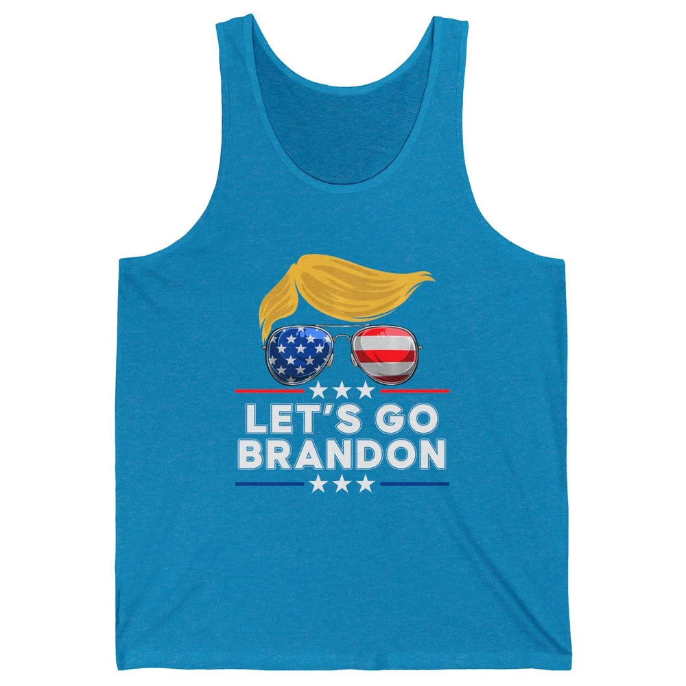 US Flag Glasses Trump Let's Go Brandon Conservative Liberal Unisex Jersey Tank