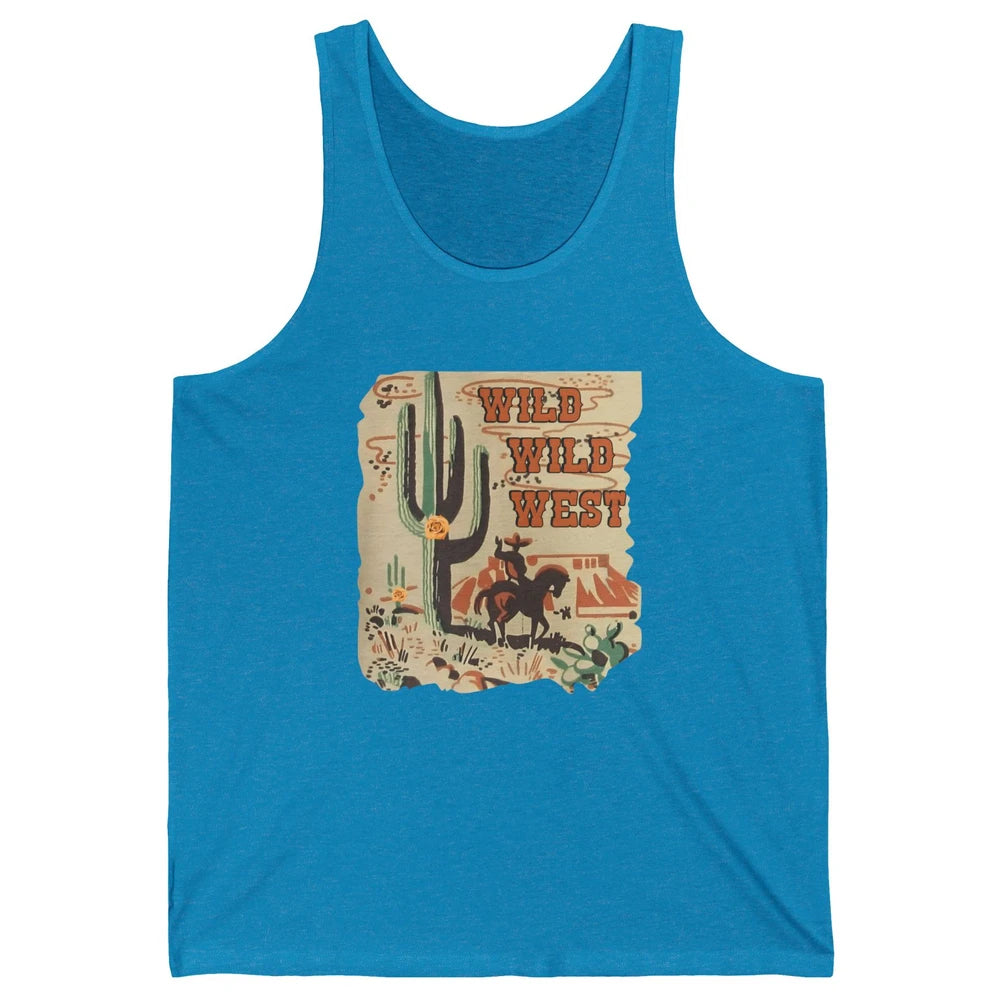 Wild West Cowboy Cactus Rodeo Western Retro Horse Vintage Unisex Jersey Tank